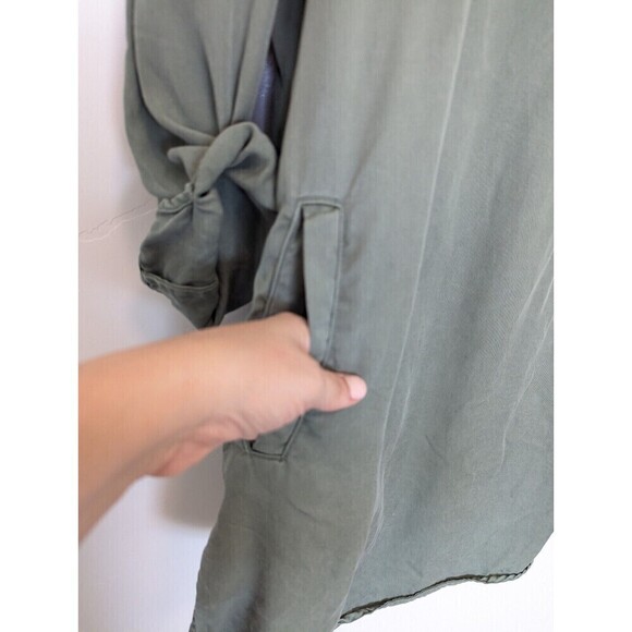 FAT FACE Shirt Dress Women Plus Size 16 Green Harper Cord Pockets Comfort Casual - Picture 5 of 12